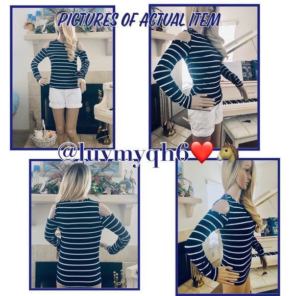 Cold Shoulder Stripe Top๐HP๐ - Picture 2 of 3